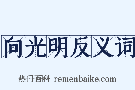向光明反义词是什么意思的图片